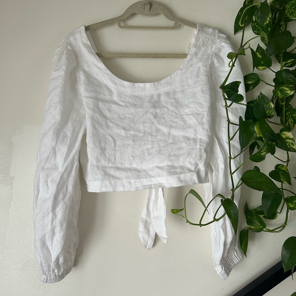 White Linen Women's Top